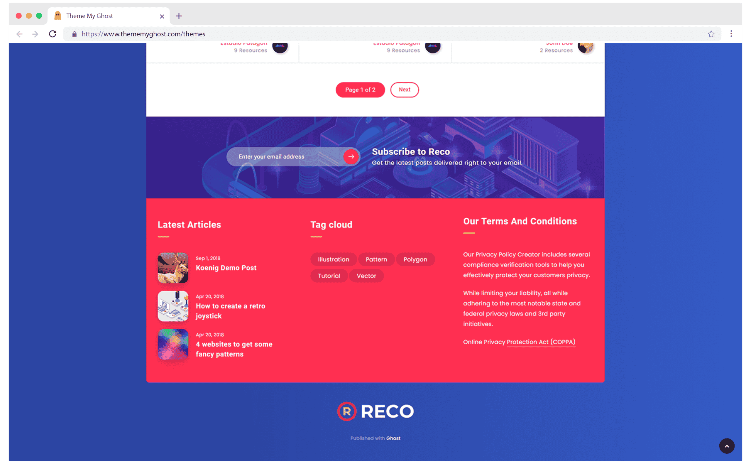 RECO Premium Ghost Blog CMS Theme with Dark Mode for Portfolio Magazine Newsletter Photography Podcasts Travel Fashion Personal Blog on ThemeForest Ghost Marketplace 3 3