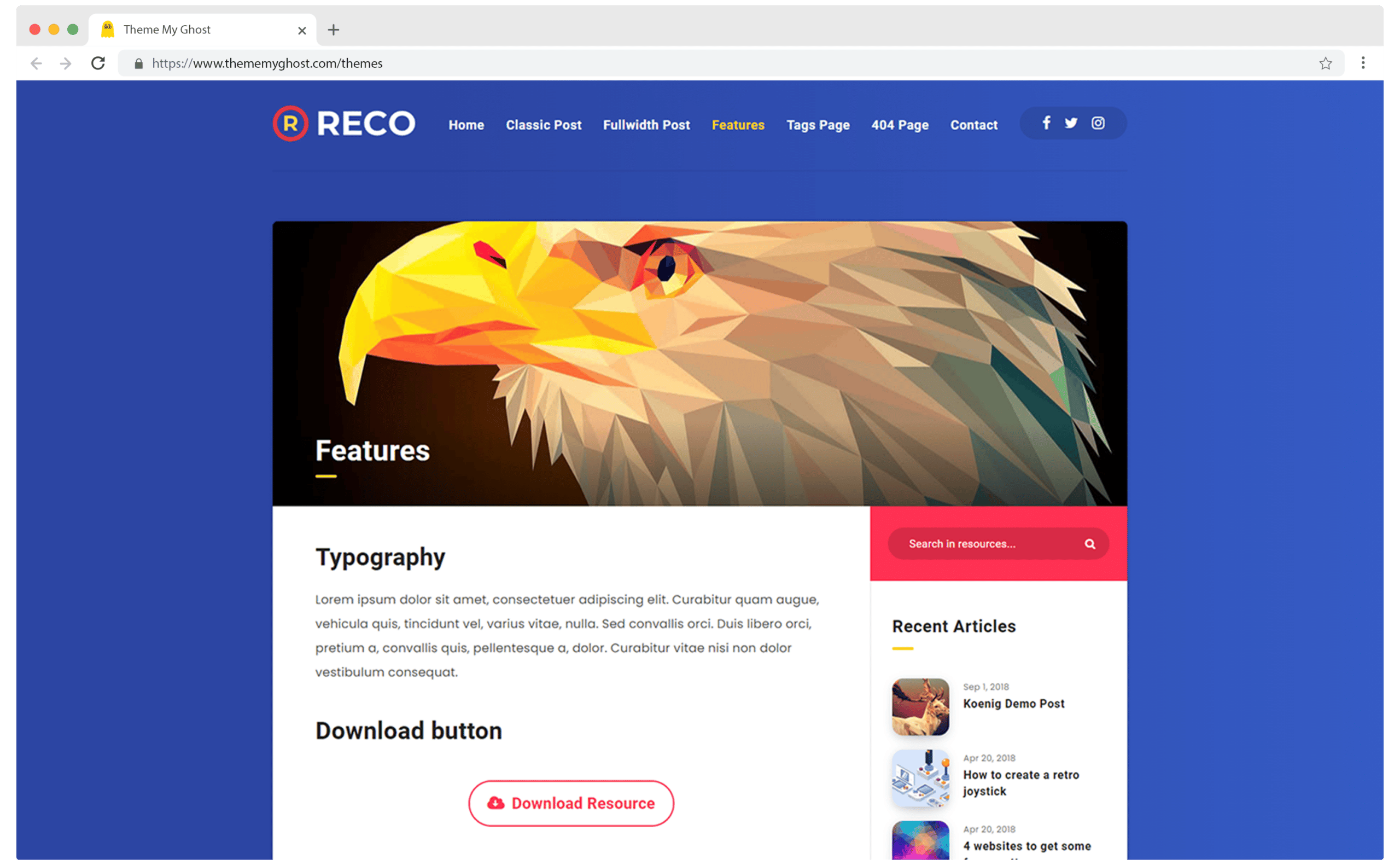 RECO Premium Ghost Blog CMS Theme with Dark Mode for Portfolio Magazine Newsletter Photography Podcasts Travel Fashion Personal Blog on ThemeForest Ghost Marketplace 8 1