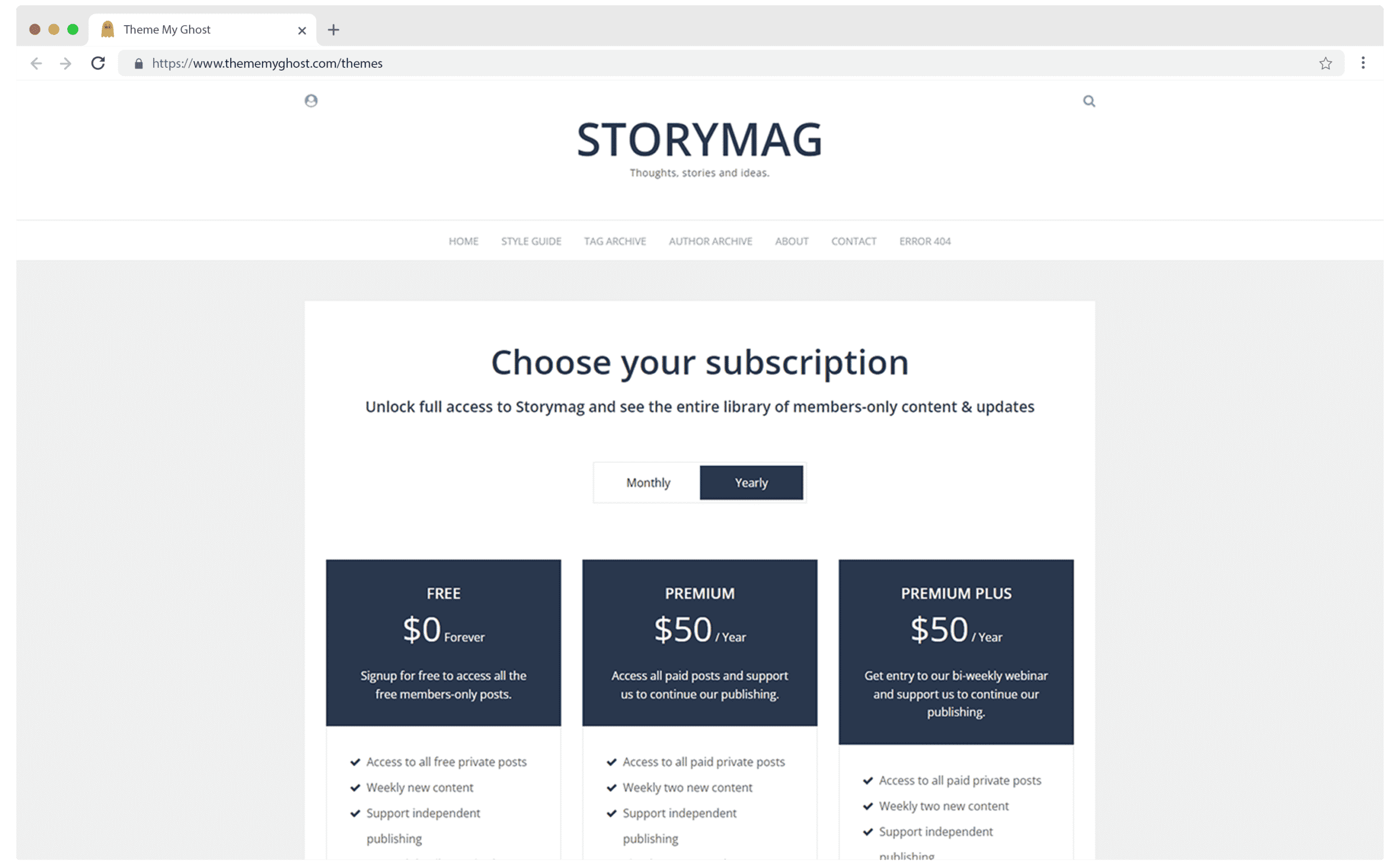 STORYMAG Premium Ghost Blog CMS Theme with Dark Mode for Portfolio Magazine Newsletter Photography Podcasts Travel Fashion Personal Blog on ThemeForest Ghost Marketplace 7 1