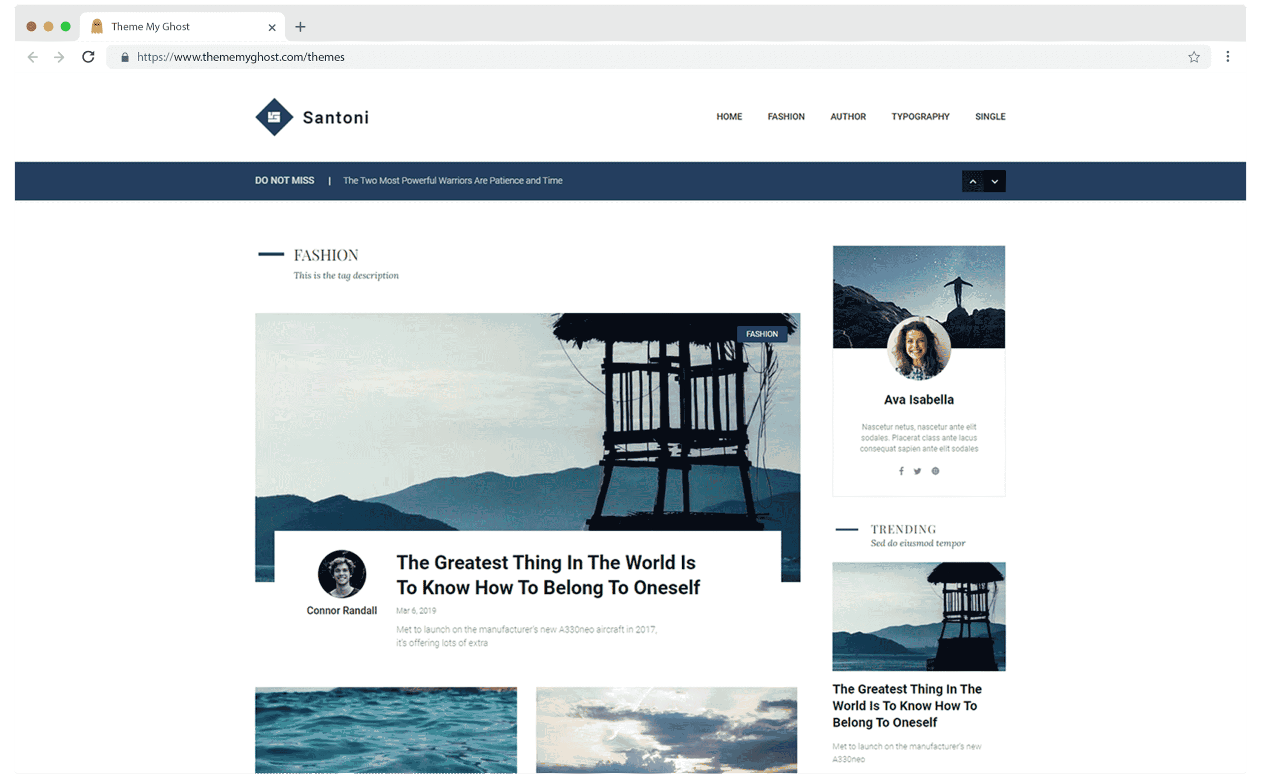 Santoni Premium Ghost CMS Blog Theme for Travel by Design To Update on Themeforest 6