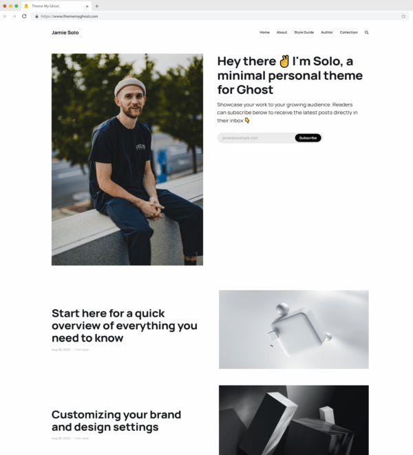 Solo Free Official Ghost Theme for Ghost Blog on Ghost Marketplace