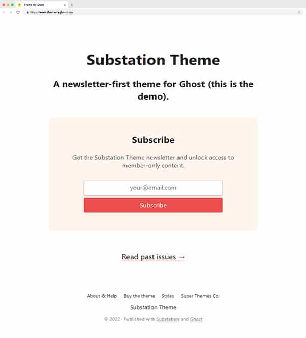 Substation - Premium Ghost Theme by Super Themes Co Dan Rowden