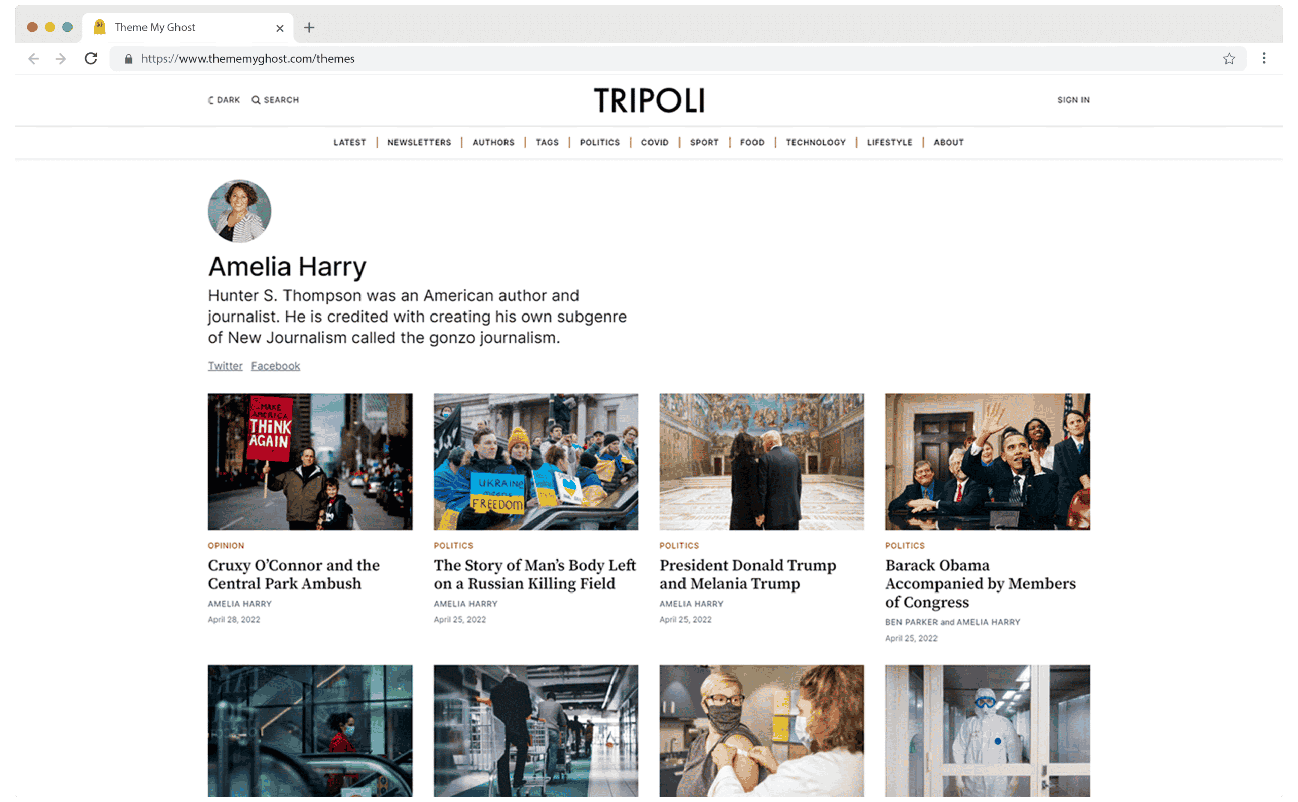 TRIPOLI Premium Ghost Blog CMS Theme with Dark Mode for Portfolio Magazine Newsletter Photography Podcasts Travel Fashion Personal Blog on ThemeForest Ghost Marketplace 5 1