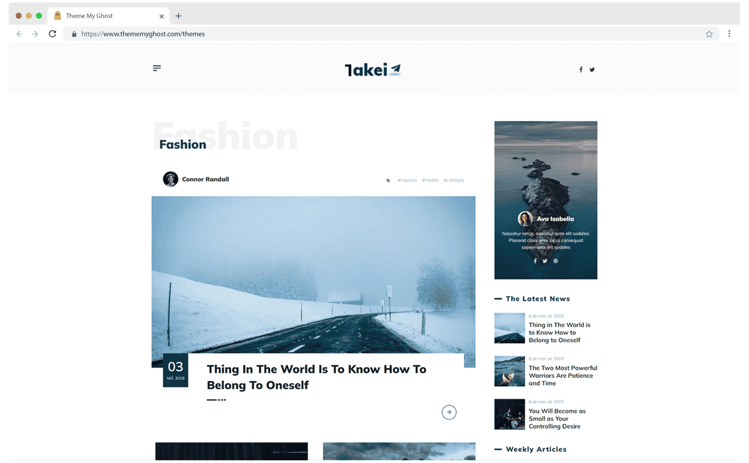 Takei Premium Ghost CMS Blog Theme by Design To Update for Travel Fashion on Themeforest 7