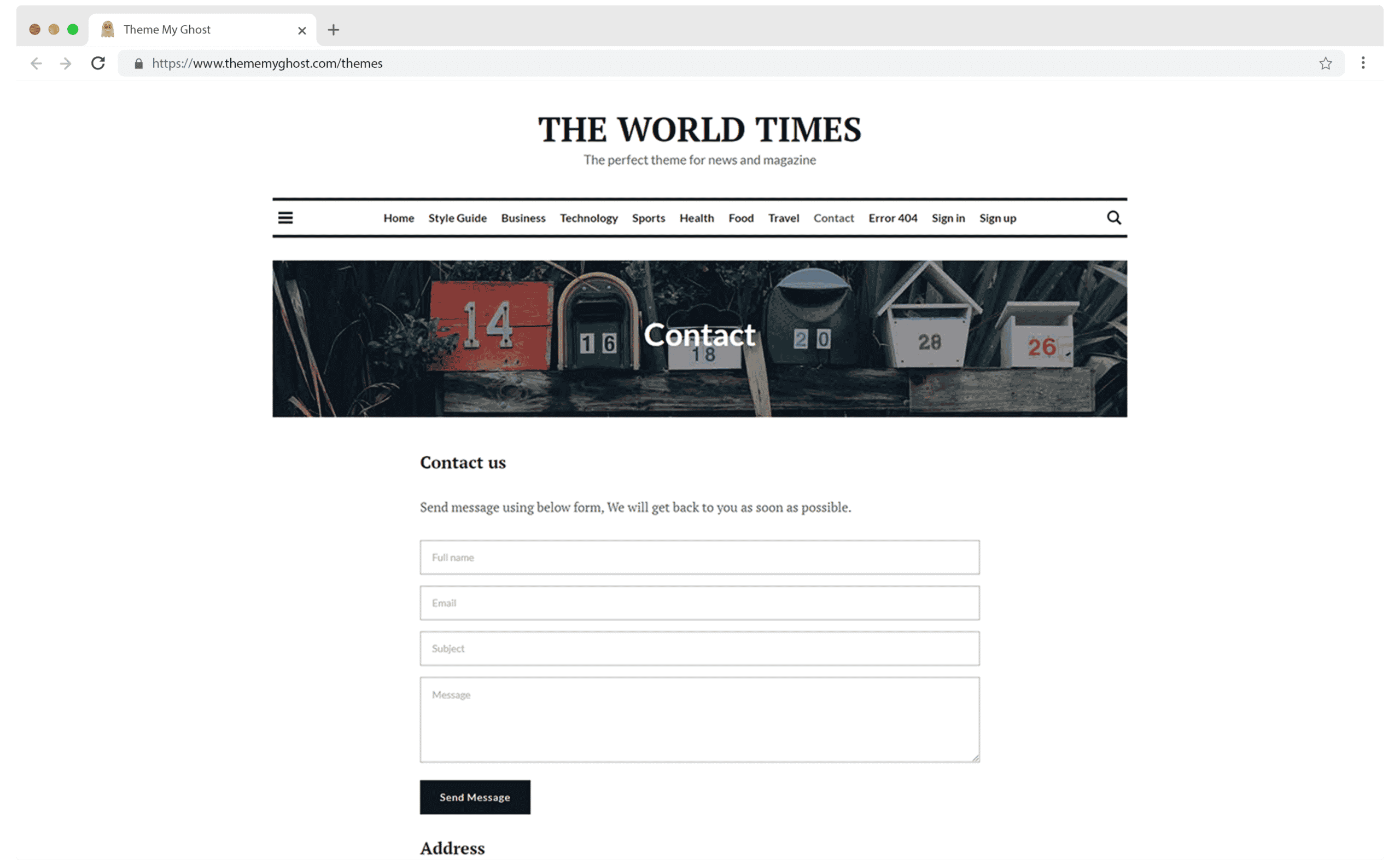 WORLD TIMES Premium Ghost Blog CMS Theme with Dark Mode for Portfolio Magazine Newsletter Photography Podcasts Travel Fashion Personal Blog on ThemeForest Ghost Marketplace 10 1
