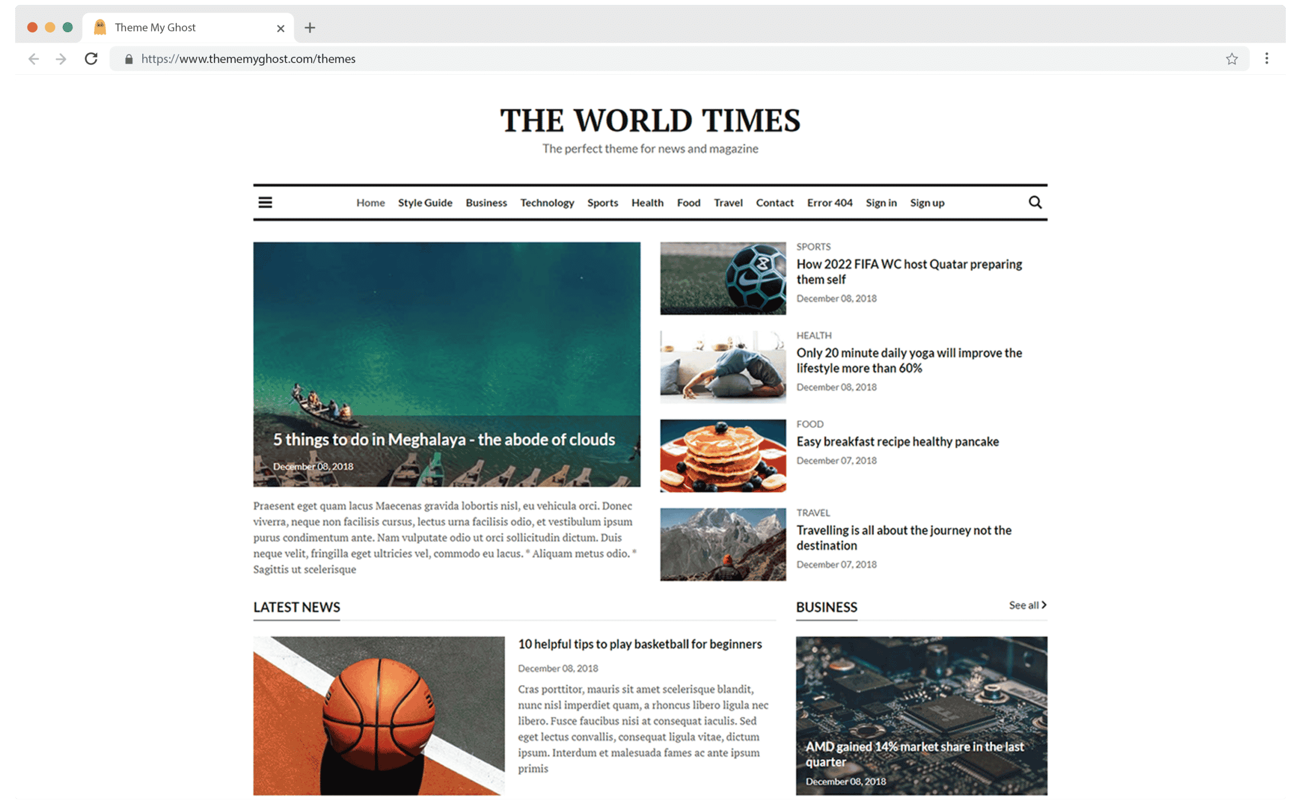 WORLD TIMES Premium Ghost Blog CMS Theme with Dark Mode for Portfolio Magazine Newsletter Photography Podcasts Travel Fashion Personal Blog on ThemeForest Ghost Marketplace 8 1