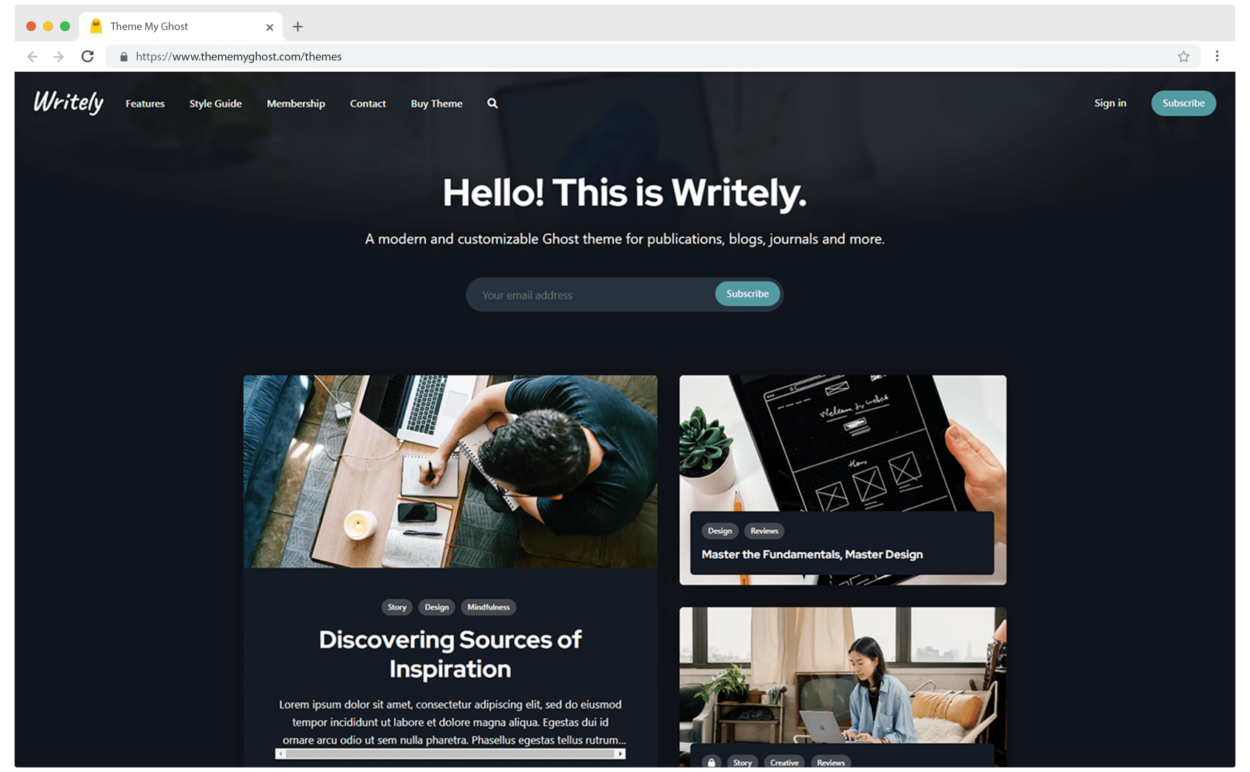 Writely Premium Ghost CMS theme by LayeredCraft for your Ghost Blog 1 0
