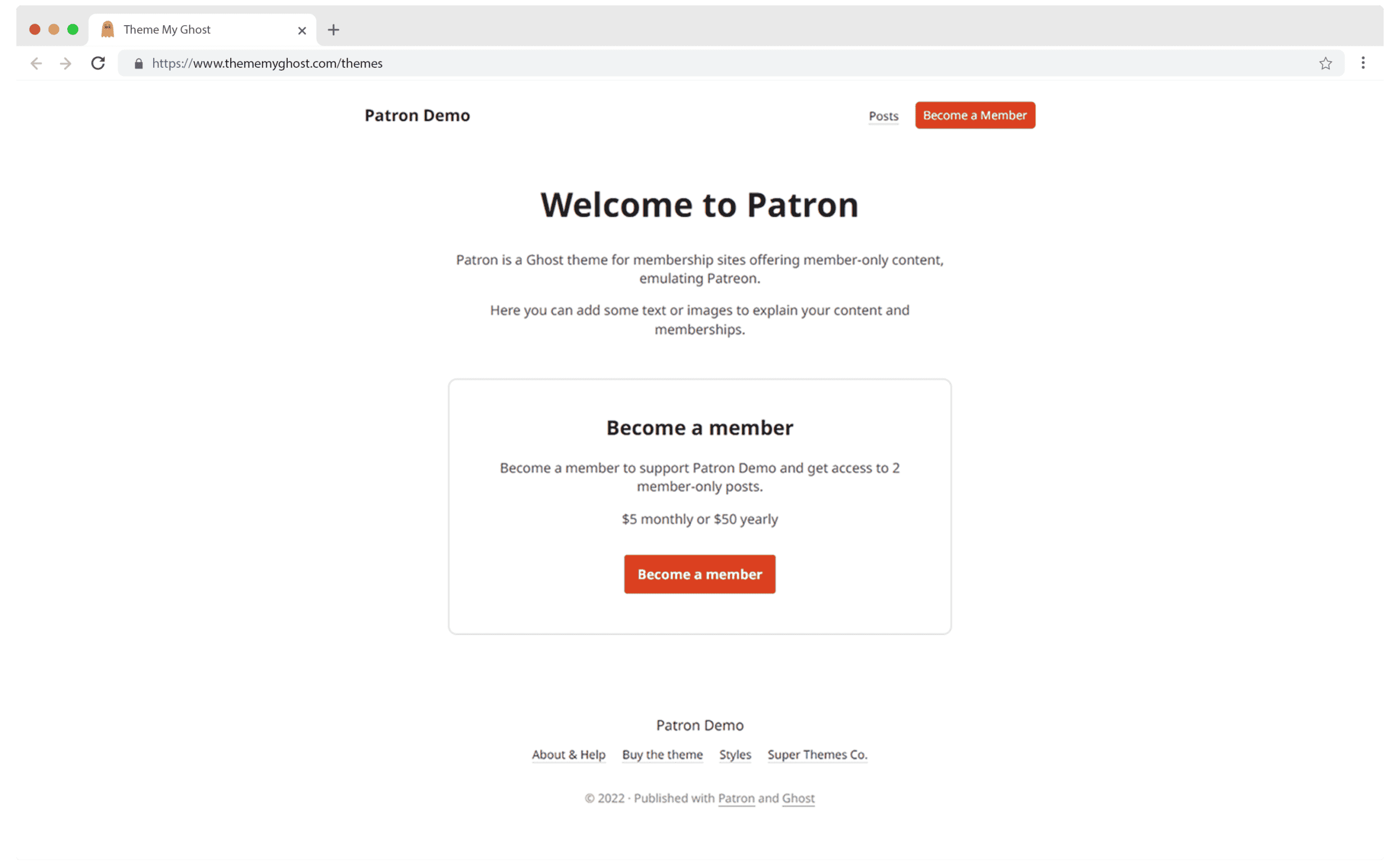 Patron – Premium Ghost theme as a Patron alternative on Ghost by Super Themes Co Dan Rowden